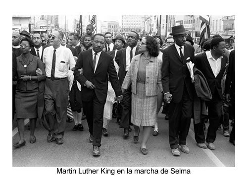 Martin Luther King en la marcha de Selma